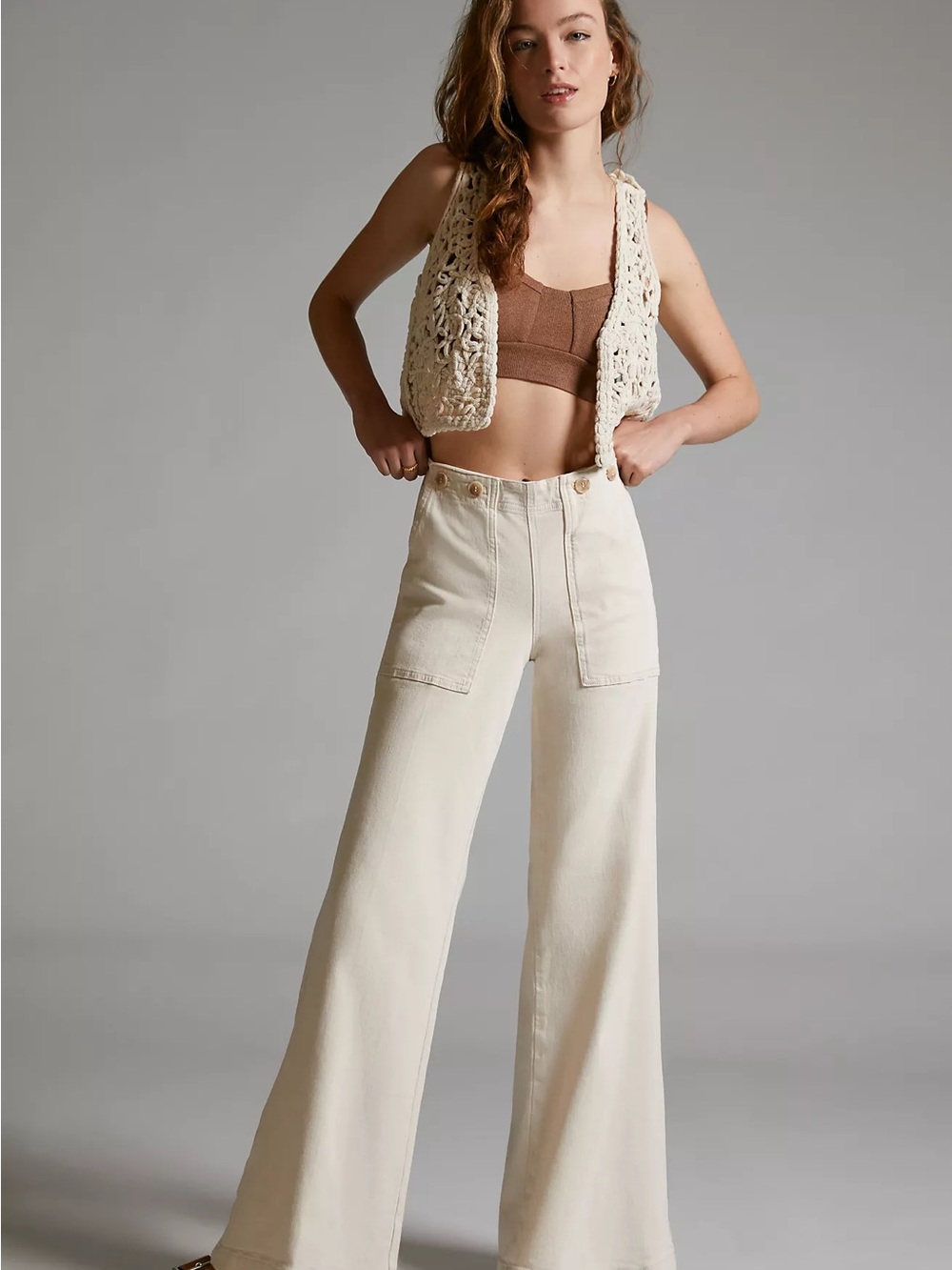 The Kit High-Rise Wide-Leg Utility Trousers by Pilcro (Anthropologie)